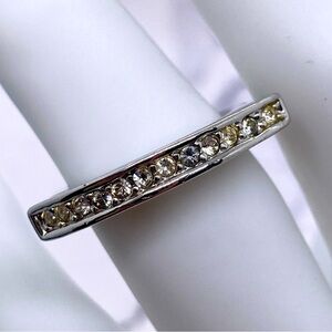 Silver Tone Ring with Glass Rhinestones Geometric Celestial Cutout Design